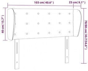 kék szövet fejtámla 103x23x78/88 cm