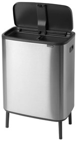 Matt ezüstszínű acél érintésre nyíló szelektív szemetes 60 l Bo Touch Bin Hi – Brabantia