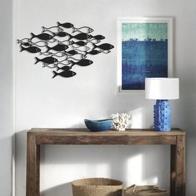 Fish fém fali dekoráció, 41×70 cm