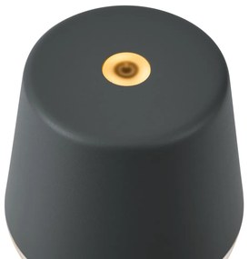 Asztali lámpa sötétszürke LED-del, IP65, újratölthető, töltőállomással - Bass