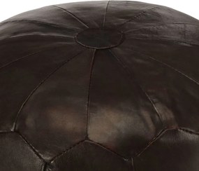 sötétbarna valódi kecskebőr puff 40 x 35 cm