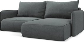 Szürke kinyitható-tárolóhelyes sarokkanapé (jobb oldali) Nanea – Makamii