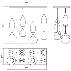 Redo 01-3195 - Csillár zsinóron TANNER 8xE14/28W/230V