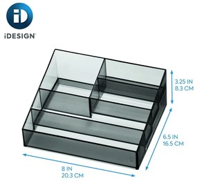 Matt fekete újrahasznosított műanyag fürdőszobai rendszerező kozmetikumokhoz Nail Station – iDesign