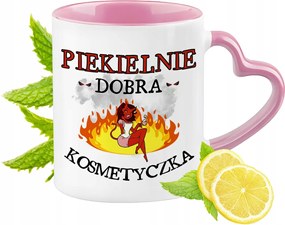 Kozmetikai táska Rózsaszín, szív alakú füllel Kávé ajándék