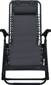 vidaXL fekete összecsukható textilén nyugágy