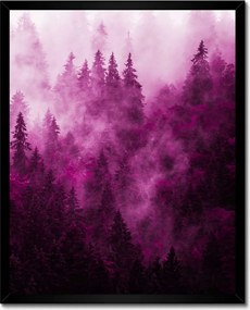 Poszter fekete keretben 40x50 Tájkép Rózsa Hegyek Köd