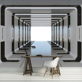 Fotótapéta - 3D ezüst alagút (152,5x104 cm)