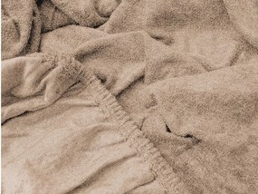 EXKLUZÍV világosbarna frottír lepedő 160x200 cm