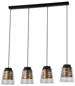 Fekete függőlámpa üveg búrával 15.5x84 cm Fresno – Candellux Lighting