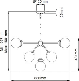 Elstead Lighting KULA KULA9 Függőlámpa 9x8W/E14