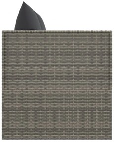 szürke polyrattan kültéri társalgókanapé párnákkal