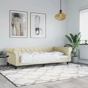 krémszínű műbőr kanapéágy 100 x 200 cm