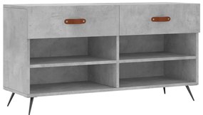 betonszürke szerelt fa cipőpolc 102 x 35 x 55 cm