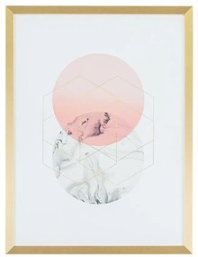 Falikép, körök, 30x40 cm, rózsaszín - CERCLES