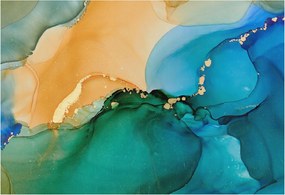 Divatos Flizelin Tapéta Ragasztóval Fali 3D Színes hullámok 152x104 Ragasztó