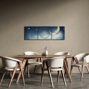Kép - Hold csillagokkal (órával) (90x30 cm)