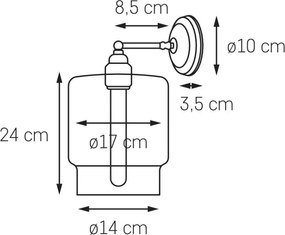 Kaspa LONGIS IV 20464109 Fali lámpa 1x25W/E27 IP20