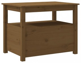 mézbarna tömör fenyőfa dohányzóasztal 71 x 49 x 55 cm