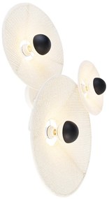 Design fali lámpa fehér szövet 3 lámpával - Jane