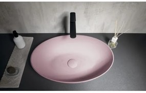 Sapho - FORMIGO 60×40 cm munkalapra helyezhető mosdó, beton/rózsaszín