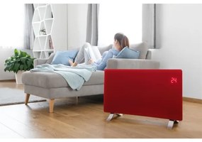 Sencor - Okos elektromos konvektor/hősugárzó 1200/2400 W/230 V IP24 Wi‑Fi piros