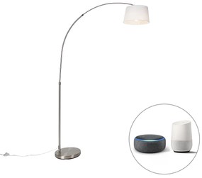 Okos ív lámpa acélból fehér szövetbúrával, WiFi A60 - Arc Basic
