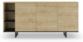 Natúr színű alacsony komód tölgyfa dekorral 170x80 cm Cequoia – Marckeric