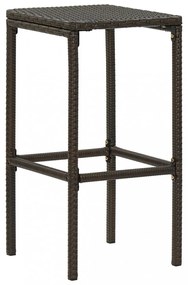 4 részes barna polyrattan kerti bárszett párnával