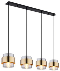 Globo 15560-4H - MILEY 4xE27/60W függeszték, fekete/antik réz