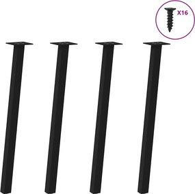 vidaXL 4 db fekete acél konzolasztal láb 72 cm