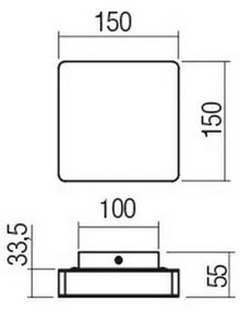 Redo 01-2384 - LED fali lámpatest TABLET LED/11W/230V 3000K CRI 90 fekete