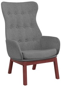 Világosszürke szövet pihenőfotel lábtartóval