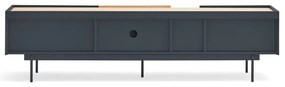 Antracitszürke-natúr színű TV-állvány tölgyfa dekorral 180x45 cm Otto – Teulat