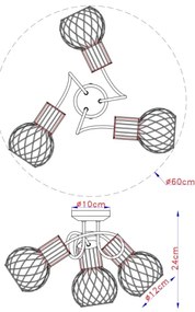 Globo 54013-3 - Csillár ARGUSTO 3xE27/40W/230V