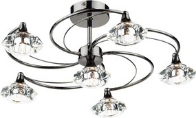 DAR LIGHTING LUT0667 LUTHER Kristály Mennyezeti Lámpa Fekete Króm G9 IP20