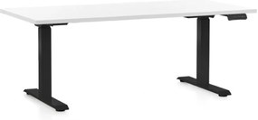 Állítható magasságú asztal OfficeTech C, 160 x 80 cm, fekete alap, fehér