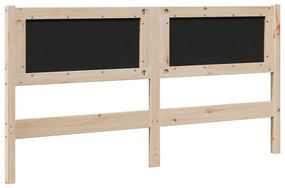 Kárpitozott fejtámla fejtámlával Barna 150 cm Tömör fenyőfa