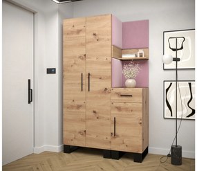 Előszobabútor Amanda 6 (artisan tölgy + rózsaszín). 1085903