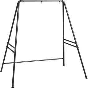 Outsunny Függőszék Állvány - Acél 150 kg teherbírású Függőszék Állvány Beltérre és Kertbe - Fekete 178 x 143 x 180 cm | Aosom