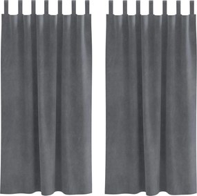 vidaXL Sötétítő függönyök 2 pcs Világosszürke 140 x 175 cm Bársony