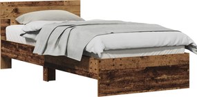 vidaXL Ágykeret fejtámlával Öreg fa 75 x 190 cm Faanyag