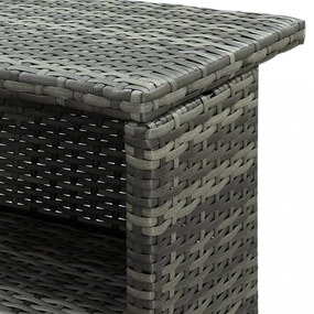 szürke polyrattan kerti bárasztal 120 x 55 x 110 cm