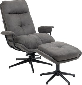 HOMCOM Fotel Lábpihentetővel, TV Fotel Forgó Alappal, TV Fotel Dőlésszabályozó Funkcióval, Nappaliba, Hálószobába, 150 kg Terhelhetőség, Poliészter, A