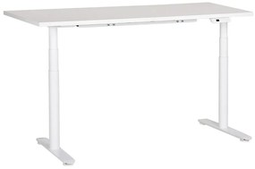 Fehér elektromosan állítható íróasztal 160 x 72 cm DESTINAS Beliani