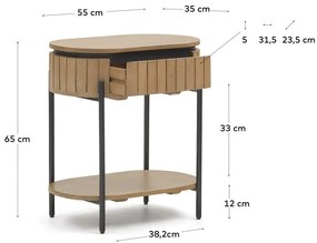 Mangófa éjjeliszekrény Licia - Kave Home