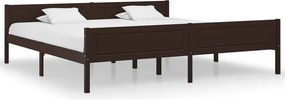 vidaXL sötétbarna tömör fenyőfa ágykeret 200 x 200 cm