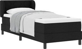 vidaXL Boxrugós ágy matracmal fejtámlával Fekete 80 x 200 cm szövet