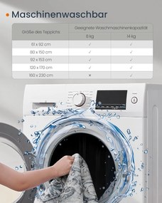 SONGMICS HOME szőnyeg, 61 x 92 cm, csúszásmentes nappali szőnyeg, szürke