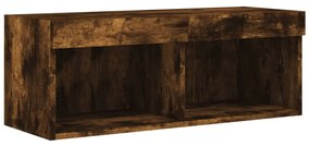 füstös tölgy színű TV-szekrény LED-világítással 80 x 30 x 30 cm